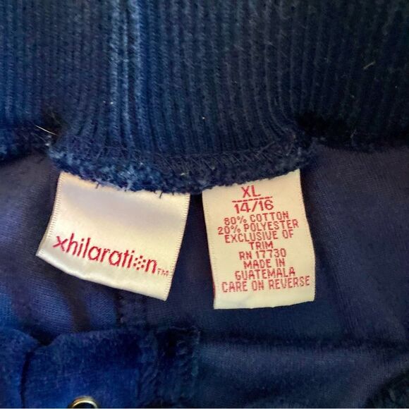 Vintage Y2K Xhilaration Blue Velour Flare Sweatpants with Lace-Up Front - Picture 4 of 4